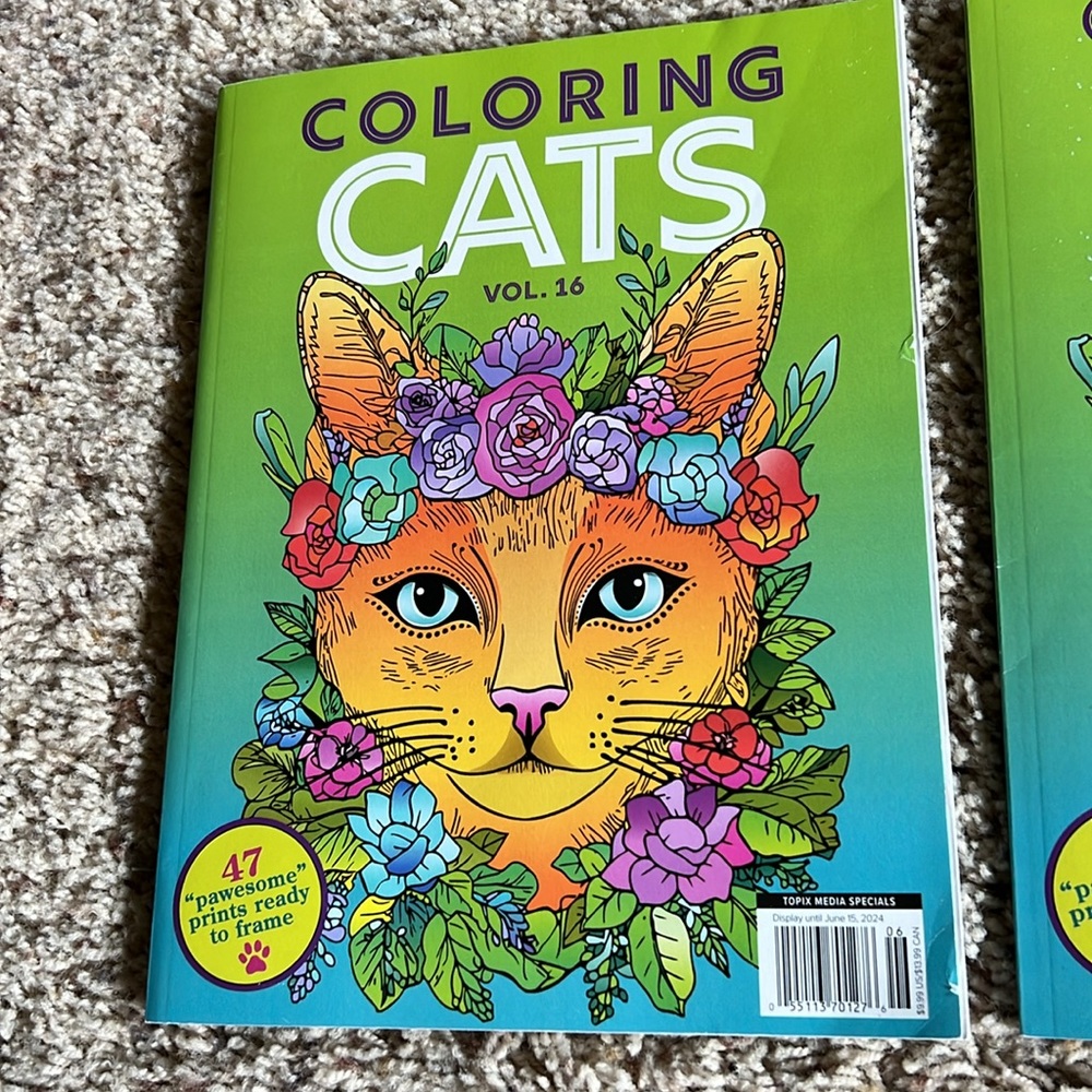 BNWT 2-pack “Coloring Cats” Vol. 16 Adult/Kid Coloring Books!! - Picture 2 of 5